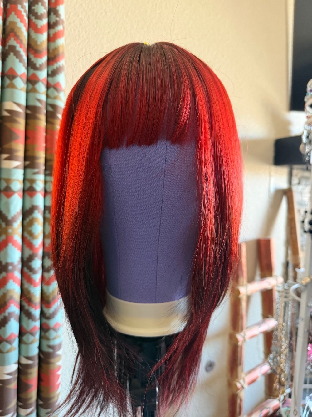 Red Black Ombre Wig - Vampire Goth Witchy Halloween Cosplay - Picture 1 of 4